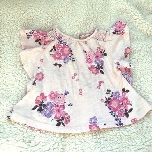 Pink flutter sleeve top